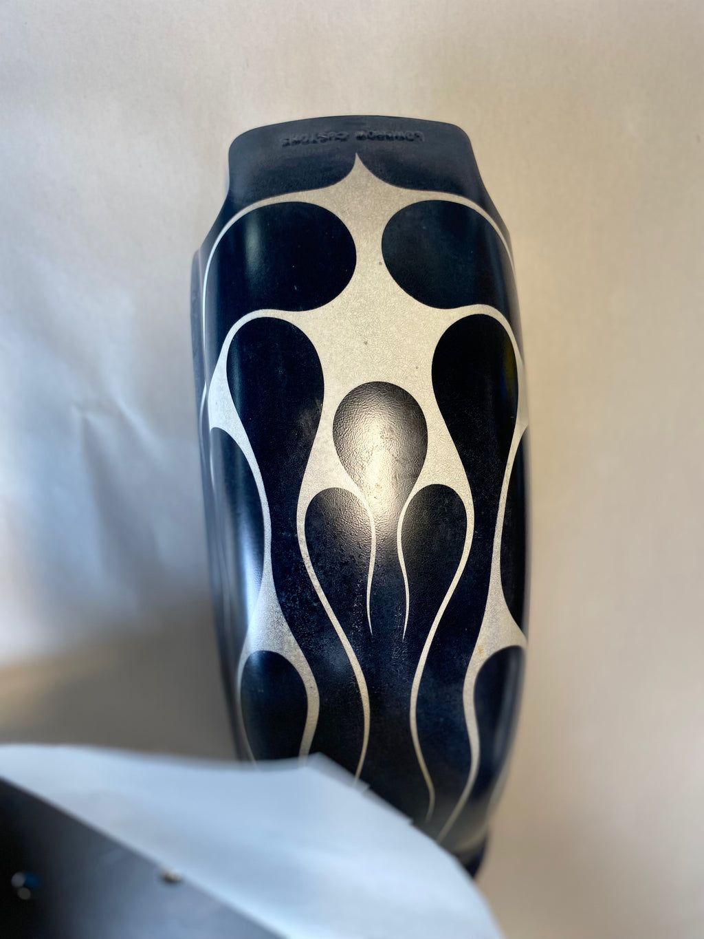 Coffin Tank and Fender Set, Blue with Cream Flames, FXS Big Twin
